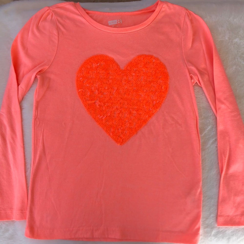 Crazy 8 Girls Long sleeve tee w/sequin heart 👧🏻